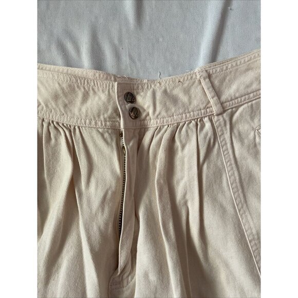 Lizwear Womens Beige Cargo Skort Size 14 100% Cotton Pleated Front Button/Zipper - Picture 2 of 8